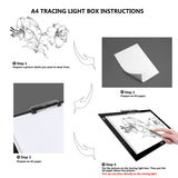 A4 Portable LED Light Box Trace, Zecti USB Power LED Artcraft Tracing Light Pad Light Box 6 Level Brightness for Artists Drawing Sketching Animation X-rayViewing