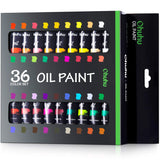 Ohuhu Oil Paint Set, 36 Oil-Based Colors, Artists Paints Oil Painting Set, 12ml x 24 Tubes Great Valentine's Day Back to School Gifts Ideal