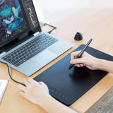 Huion H1161 Graphic Drawing Tablets 11 x 6.8 inch Graphics Tablet with Battery-Free 8192 Pen Pressure, 10 Express Keys and Touch Strip, Compatible with Mac, PC or Android Mobile