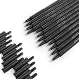 ARTEZA Fineliner Fine Point Pens, Fine Tip Markers, Black Color (0.4 mm Tips, Set of 12)