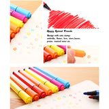 24 Colors Watercolor Marker Pens with Cute Stamp by Lasten,Color Pens for Painting Coloring Drawing Doodling Writing