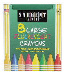 Sargent Art 22-0551 8-Large Crayons, Tuck Box and Fluorescent