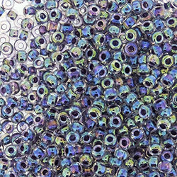 Miyuki Round Seed Beads Size 8/0 22g Amethyst Lined Crystal AB