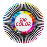 Hethrone 100 Colors Dual Brush Pens Colored Markers with 0.4mm Fine-Liner Tip and Highlighter Brush, Kid Adult Coloring Markers for Painting Lettering