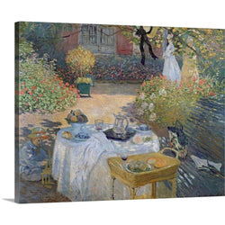 The Luncheon: Monets Garden at Argenteuil, c.1873 Canvas Wall Art Print, 20"x16"x1.25"