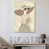 wall26 Creative Animal Figure on Vintage Paper Canvas Wall Art - Fashion Queen - Giclee Print Gallery Wrap Modern Home Decor Ready to Hang - 32x48 inches