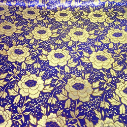 Metallic Carnation Floral Brocade Fabric 60" Sold By the Yard in Many Colors (Royal Blue / Gold)