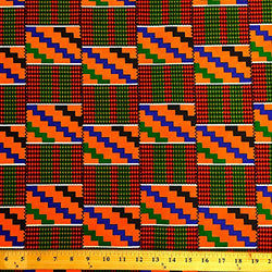 Kente African Print Fabric Cotton Print 44'' wide Sold By The Yard (19003-1)