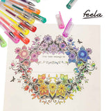 Feela 360 Colors Gel Pens Set 180 Unique Gel Pen Plus 180 Refills for Adult Coloring Books Drawing