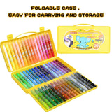 48 Colors Crayons for Toddlers, Shuttle Art Twistable Washable Gel Crayons for Kids Children and Students,Non-Toxic Crayons Set with foldable case,Ideal for Paper Glass and Mirrors