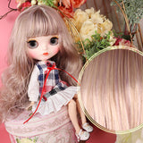 Aegilmc 1/6 Blythe Ice Doll, Fashion BJD MSD Scale Doll, 12 Inch Face Makeup, for DIY Toy Cute Ball Dress Jointed Puppe,Gold,19joints