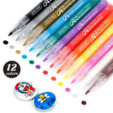ZEYAR Acylic Paint Pens, Expert of Rock Painting, Extra Fine Point, 12 Colors, Water Based, Permanent & Waterproof Ink, Works on Rock, Wood, Glass, Metal, Ceramic and Non porous Surfaces (12 Colors)