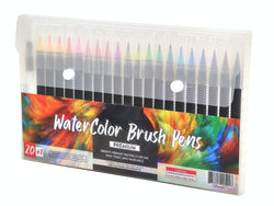 Brush Pens Brush Markers for Calligraphy Watercolor Brush Pen Set of 20 Colors + 1 Water Brush Pen Art Painting Drawing Coloring Brush Tip Markers for Kids and Adults (21)