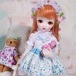 MDSQ 1/6 BJD Doll SD Doll 26CM 10 Inch Full Set of Spherical Joint Doll with Clothes Shoes Wig,Best Gift for Girls