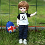 BJD Doll Male Handsome Boy 1/6 Doll with BJD Clothes Wigs Shoes Makeup Ball Jointed DIY Handmade Toys,Blueeyeball