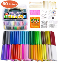 Polymer Clay, Farielyn-X 60 Colors 1 oz/Block Soft Oven Bake Modeling Clay Kit, 19 Tools and 10 Kinds of Accessories, Non-Stick, Non-Toxic, Ideal DIY Gift for Kids [ Total 4.7LB ]
