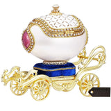 Matashi Faberge Egg Music Box | Elegant Table Top Ornament w/Brilliant Crystals | Home, Living Room, Bedroom Décor (Carriage, Swan Lake)