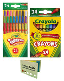 Crayola Crayons, 24 Count | Twistable Mini Crayons, 24 Count | Includes 5 Color Flag Set