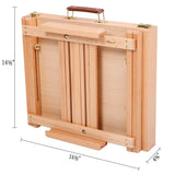 MEEDEN Studio Sketchbox Table Easel with Metal Lined Drawer - Adjustable Solid Beech Wood Tabletop Easel & Sketchbox Artist Easel with Storage, Perfect for Studio or Plein Air - Holds canvases up to 34" high