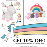 PixieCrush Unicorn Toys Stuffed Animal Gift Plush Set with Rainbow Case - 5 Piece Stuffed Animals with 2 Unicorns, Kitty, Puppy, and Narwhal - Toddler Gifts for Girls Aged 3, 4, 5 ,6 ,7, 8 yr olds