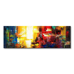 Seekland Art Hand Painted Abstract Canvas Wall Art Modern Picture Contemporary Acrylic Painting for Living Room Stretched Ready to Hang (Framed 60" W x 20" H)