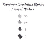 Prismacolor 1738861 Premier Illustration Markers, Assorted Tips, Black, 4-Count