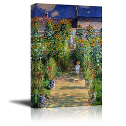 wall26 - The Artist's Garden at Vetheuil by Claude Monet - Canvas Print Wall Art Famous Oil Painting Reproduction - 24" x 36"