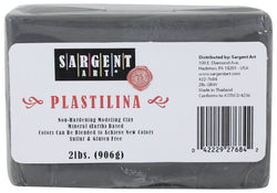 Sargent Art Plastilina Modeling Clay, 2-Pound, Gray