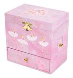 Jewelkeeper Ballerina Musical Jewelry Box with 3 Drawers, Pink Rose Design, Swan Lake Tune
