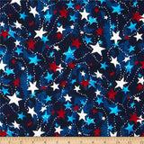 Santee Print Works Made in the USA Stars Red White Blue Fabric By The Yard