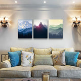 Canvas Wall Art for Living Room Wall decor posters Landscape painting Wall Artworks Pictures Bedroom Decoration, Mountain in Daytime sun，16x24 inch/piece, 3 Panels Abstract Canvas Prints bathroom art