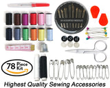 Craftlab Best Mini Sewing Kit with Sewing Survival Ebook, 78 Emergency Accessories For Home, Travel, Emergency