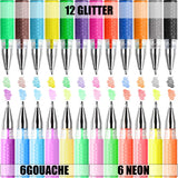 [48 Pack] Glitter Gel Pens Set,24 Pen Plus 24 Refills Colored Pen Ballpoint Art Marker Set for Kid Doodling Scrapbooking Drawing Sketching,Anime,Artist Illustrating Technical Drawing,Office Documents