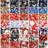 35pcs Cotton Quarters Fabric Bundle Japanese Style Squares Fabric for Wrapping Cloth Patchwork Quilting Sewing DIY Craft 8" x 10"