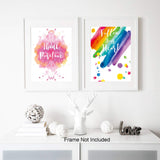 Abstract Watercolor Art Print Set of 4 (8"X10"Modern Minimalist Printing, Inspirational Phrases Quote Home Wall Art, Motivational Canvas Wall Art Poster for Office Classroom, No Frame