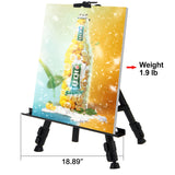 T-SIGN 66 Inches Reinforced Artist Easel Stand, Extra Thick Aluminum Metal Tripod Display Easel 21 to 66 Inches Adjustable Height with Portable Bag for Floor/Table-Top Drawing and Displaying, 2 Pack