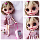 Aegilmc BJD Dolls Blythe Puppet, Fashion 1/6 Sd 30Cm Ball Jointed Body Dolls, Blond Replaceable Big Eyes Hand Reborn Toy Surprise DIY Gift Make Up,Trousers,19joints