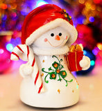 HoneyGifts Luminous Rotary Music Box, Xmas Presents Christmas Snowman Design