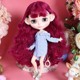 Aegilmc 1/6 Blythe Ice Doll, Fashion BJD MSD Scale Doll, 12 Inch Face Makeup, for DIY Toy Cute Ball Dress Jointed Puppe,blueandpurple,7joints