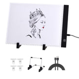 [3 in 1] Light Box for Tracing with Detachable Stand & Clips, Light up Tracing Pad for Diamond Painting, Water Color Paper, Slim Fabric