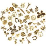 Ownsig 50 Pieces Antique Gold Assorted Charms Pendants DIY for Jewelry Making