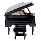 Broadway Gifts Black Baby Grand Piano Music Box with Bench and Black Case