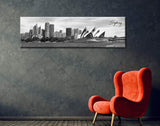 Sydney Opera House Skyline Australia Art Wall Decor Canvas Print Retro World Famous City Posters Museum Building Picture Painting Black & White Ocean Sea Beach Modern Artwork for Home Office Bedroom