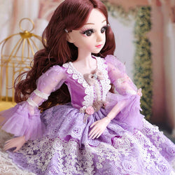 23.62" 1/6 BJD SD Doll Full Set 60Cm 24 Jointed Dolls Wig Skirt Makeup Shoes Socks Accessories for Kid Toy,C