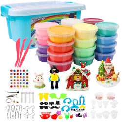VANKERTER 24 Colors Air Dry Clay Kit Ultra Light Clay Magic Modeling Clay with Accessories, Tools