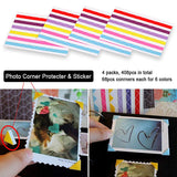 ADVcer Photo Album DIY Scrapbook (10x10 inch 50 Pages Double Sided) Vintage Hardcover Three-Ring Binder Picture Booth Albums with 6 Colors 408pcs Self Adhesive Photos Corners for Memory Keep (Blue)