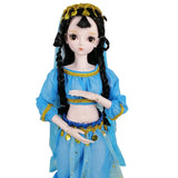 EVA BJD 22 inch 22" 1/3 Arab Girl in Blue Dress Ball Joint Doll BJD SD Dolls Gift Toy Handmade Makeup Full Set