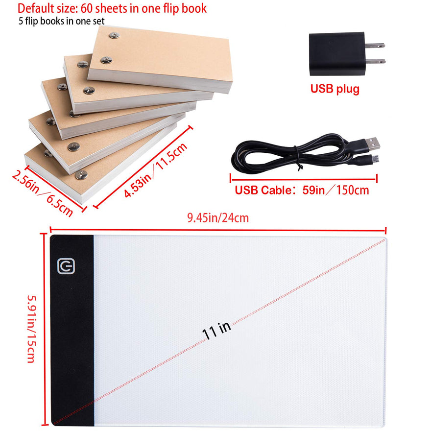 Flip Book Kit LED 300 Sheets Lightbox Pad For Drawing & Tracing Animation  Paper