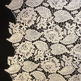 Leaf Floral Guipure Corded French Lace Embroidery Fabric 52" wide Many Colors (Off White)
