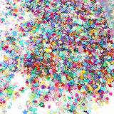 Wankko Multicolor Manicure Glitter Confetti 7.2oz/200g, Mixed Shapes Size 2-4mm For Party Decoration, DIY Crafts, Premium Nail Art Etc